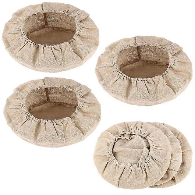 Cesta redonda para fermentación de pan, forro de tela, banneton de masa madre, tela de ratán natural para fermentación, color lino, color lino