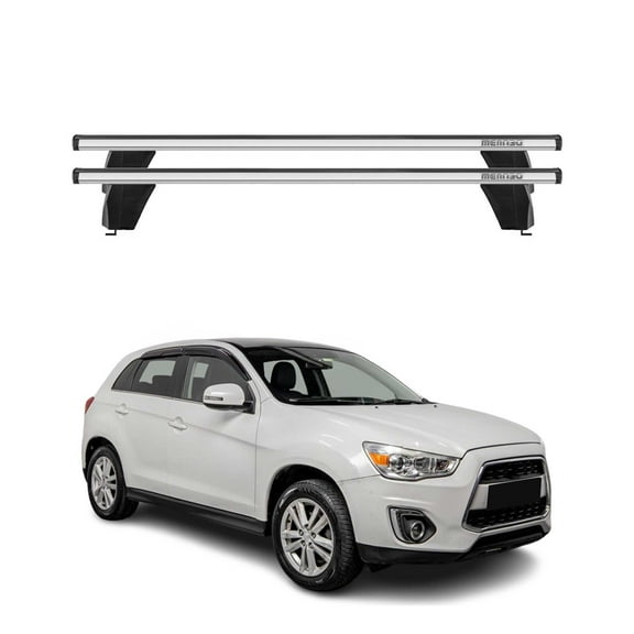 OMAC Fix Point Roof Racks Cross Bars for Mitsubishi Outlander Sport 2013-2015 Gray Anti-Theft for Travel Kayak Canoe Surf Ski Snowboard Camping
