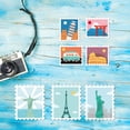 thumbnail image 4 of Attractions Pattern Embossing Dies 6.2x4 inch Bus Statue Tower Leaning Tower of Pisa Balloon Die Cuts Metal Cutting Stencils for Scrapbook Card Making Silver, 4 of 7