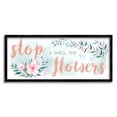 thumbnail image 2 of Stupell Industries Stop and Smell the Flowers Sentiment Pink Blossoms Graphic Art White Framed Art Print Wall Art, 13x30, by Ziwei Li, 2 of 5