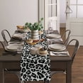 thumbnail image 4 of Table Runner Dresser Scarves 120 Inch Long, White Black Leopard Skin Textxure Linen Dining Table Runners Wild Animals Tabletop Scarf for Wedding Holiday Party Kitchen, 4 of 7
