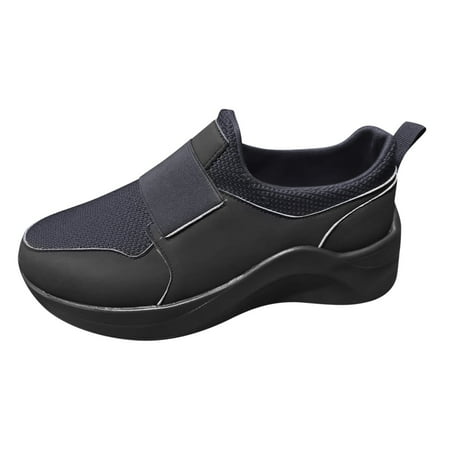 

Fashion Women s Casual Shoes Breathable Lace-up Wedges Outdoor Leisure Sneakers