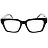 FLOWER Womens Blue Light Glasses, Peach Blossom, Shiny Black, Angular Square Frame, Medium Size