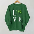 thumbnail image 6 of St. Patrick's Day Tops for Women Green Printed Crewneck Long Sleeve Casual Loose Fit Pullover Sweatshirts (2XL, Wine), 6 of 7