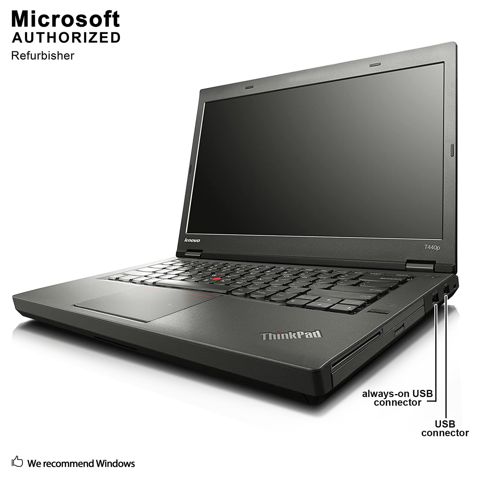 Lenovo ThinkPad T440p 14" Laptop, Intel Core I5-4300M up to 3.3G, 12G DDR3L, 1T, DVD, VGA, miniDP, USB 3.0, W10P64-Multi Languages Support (EN/ES/FR)