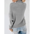 thumbnail image 2 of Rrhss Womens Turtleneck Oversized Long Sleeve Cable Knit Chunky Pullover Sweater Tops, 2 of 3