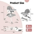 thumbnail image 5 of Aprpink 6 in 1 Baby Convertible High Chair Seat with 5 Point PU Safety Harness Gray Striped, 5 of 9