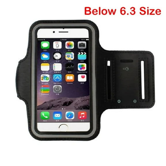 5-7inch Universal Running Sports Armbands Bag Holder Phone Cases for iPhone 15 14 13 12 for Samsung for Xiaomi Armband Cover Accessories (6.3 Black)