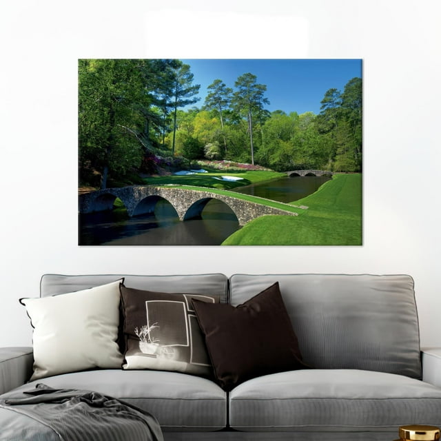 View Canvas Art Of Augusta National Golf Course And Golf Club Landscape In Minimalist Wall Art For Gym Decor