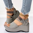 thumbnail image 4 of Mostsola Platform Wedge Sandals for Women Open Toe Slingback Ankle Strap Heels Sandals with Bow, 4 of 9