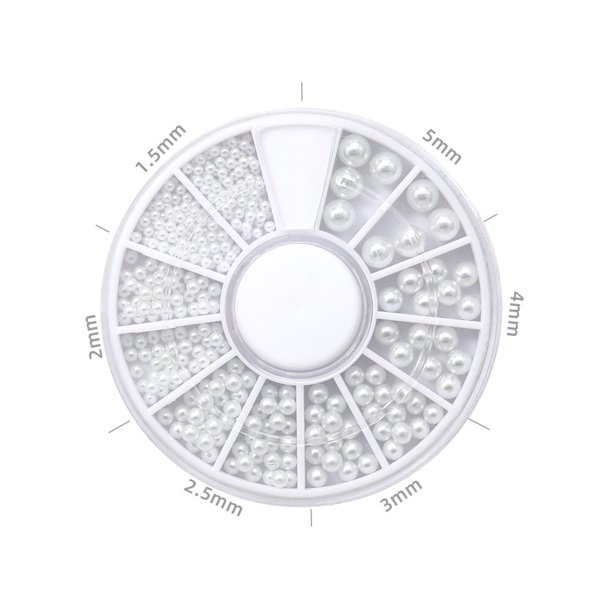 HNUIX, tamaños variados, puntas para decoración de uñas blancas, medias perlas, cuentas 3d para uñas, decoración de diamantes de imitación, suministro de manicura para salón de belleza DIY Tan Jianjun unisex