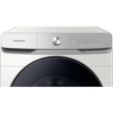 Samsung - 5.0 Cu. Ft. High Efficiency Stackable Smart Front Load Washer Steam and CleanGuard - Ivory