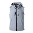 thumbnail image 2 of Mens Casual Slim Fit Zip-up Sleeveless Hoodie Lightweight Workout Tank Tops Gym Hoodies Gray, 2 of 5