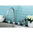 thumbnail image 2 of Kingston Brass KS2791DFLBS Widespread Kitchen Faucet, Polished Chrome, 2 of 3