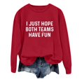 thumbnail image 1 of WEAIXIMIUNG Sweatshirts Courts pour Femmes Mode Décontractée Couleur Unie Manches Longues Imprimé Lettre Col Rond Hoodie, 1 of 4