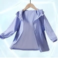 thumbnail image 5 of Kids Zip-Up Hoodie Jackets Girls Boys UPF 50+ Sun Protection Jacket Lightweight Color Block Hooded Coat Trendy Outwear with Pockets Blue 5-6 Years, 5 of 6
