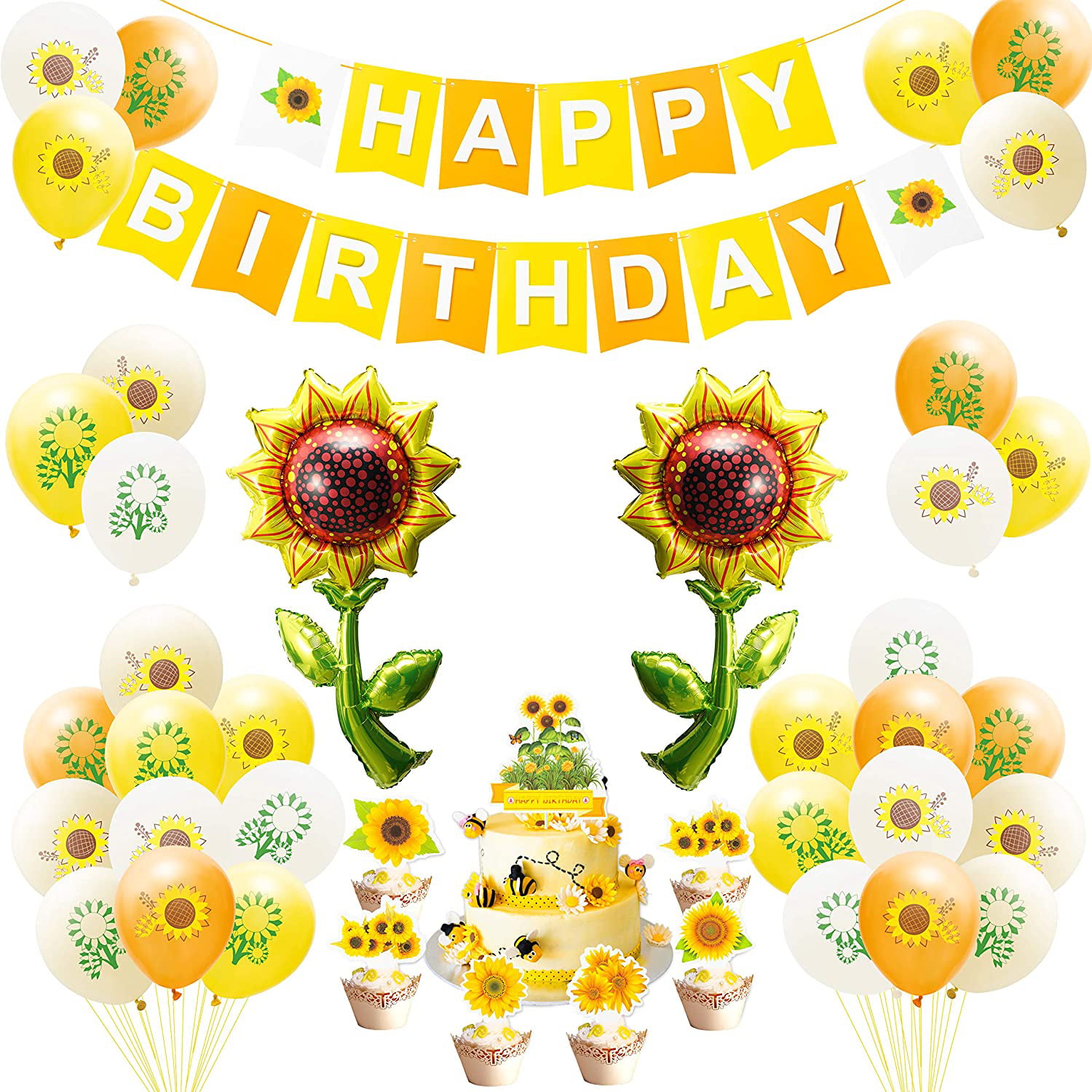 Details about   Sunflower Theme Birthday Party Supplies Tableware Set Disposable Party Decor 