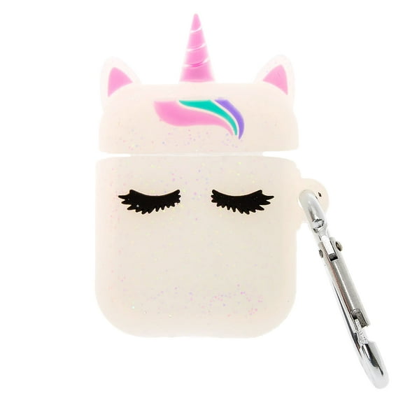 Claire's Glitter Unicorn Silicone Earbud Case Cover - Compatible with Apple AirPods