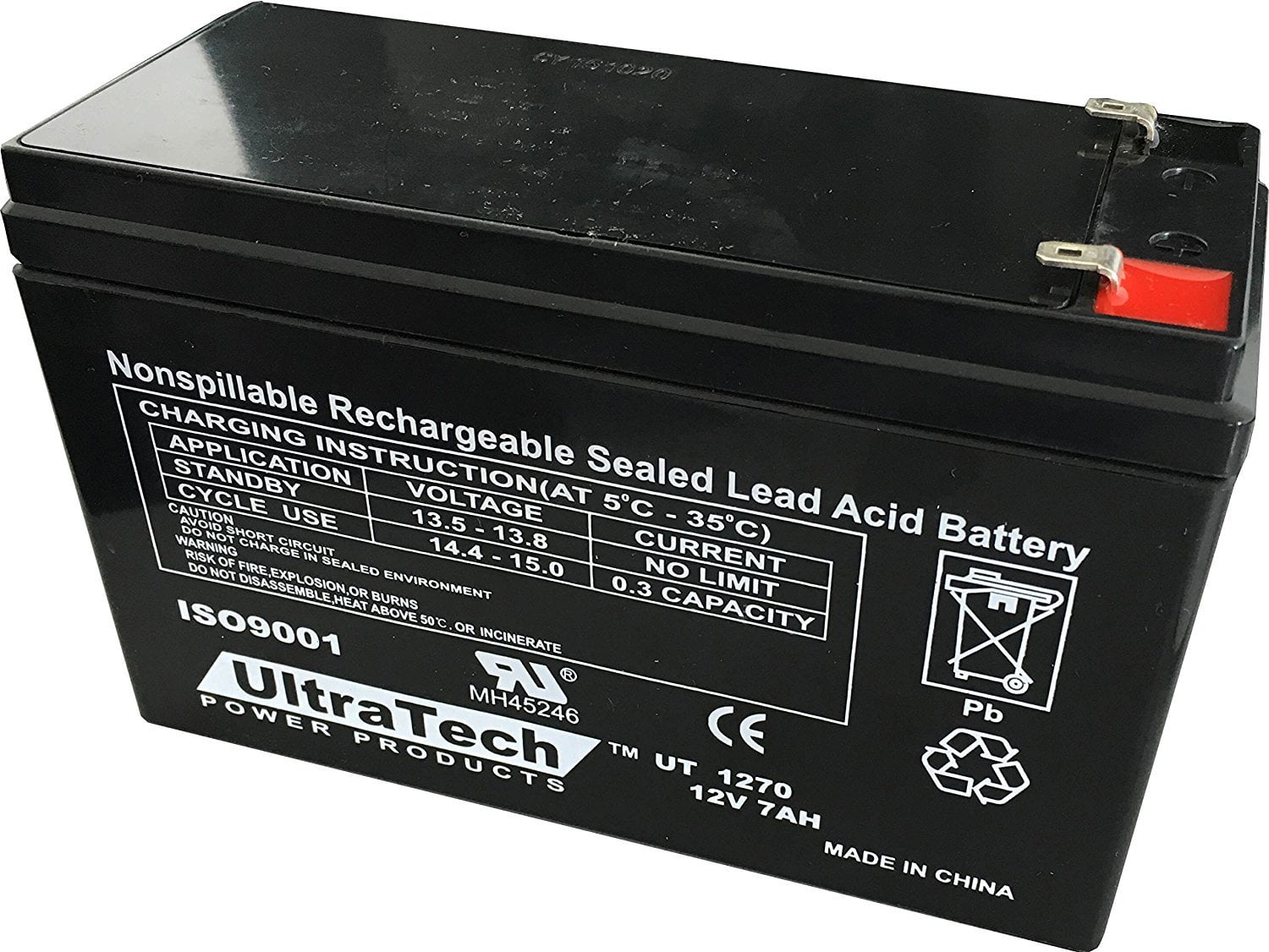 UltraTECH UT1270 12V 7Ah Sealed Lead Acid Alarm SLA Battery UT1270