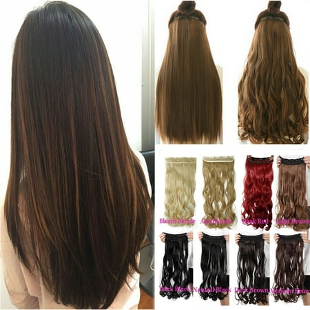 FLORATA 24-29 Inches Wavy 3/4 Full Head Clip in Hair Extensions One Piece  Hair Wigs Up to 20