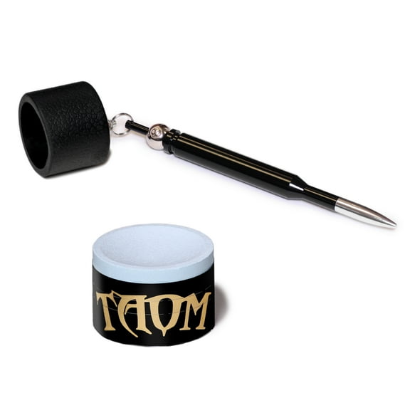 Taom Billiard Pool Cue Premium Chalk 2.0 Blue - with Bullet Chalk Holder