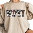 thumbnail image 2 of Western Wifey Sweatshirt – Cow Print Wifey Graphic Pullover, Classic Cotton Country Style Sweater for Women, 2 of 7
