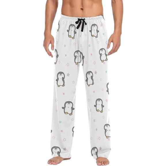 GZHJMY Penguin Pajama Pants for Men, Lounge Pants Lightweight Men Pajama Bottoms with Drawstring Pockets, Christmas New Year Birthday Gifts, Medium
