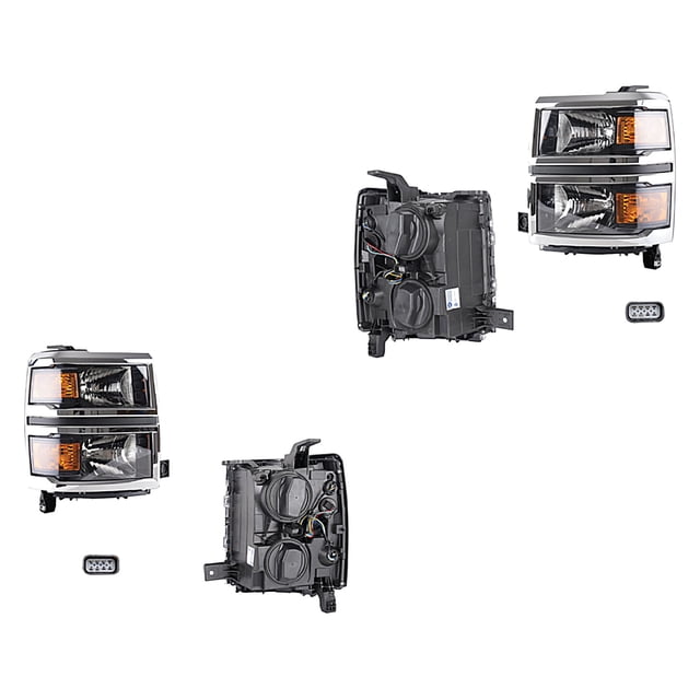 Par de Faros Silverado 2014 A 2016 Chevrolet Filo Crom DEPO .