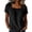 Black, variant on CHUMUD Womens Summer Tops Square Neck Short Sleeve Gathered Blouse, Casual Loose Fit Top