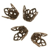 Vintaj Natural Brass Ornate 12mm Filigree Bead Caps (4)