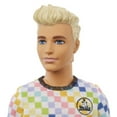thumbnail image 4 of Barbie Ken Fashionistas Doll #174 with Surf-Inspired Checkered Shirt, Sculpted Blond Hair, 4 of 7