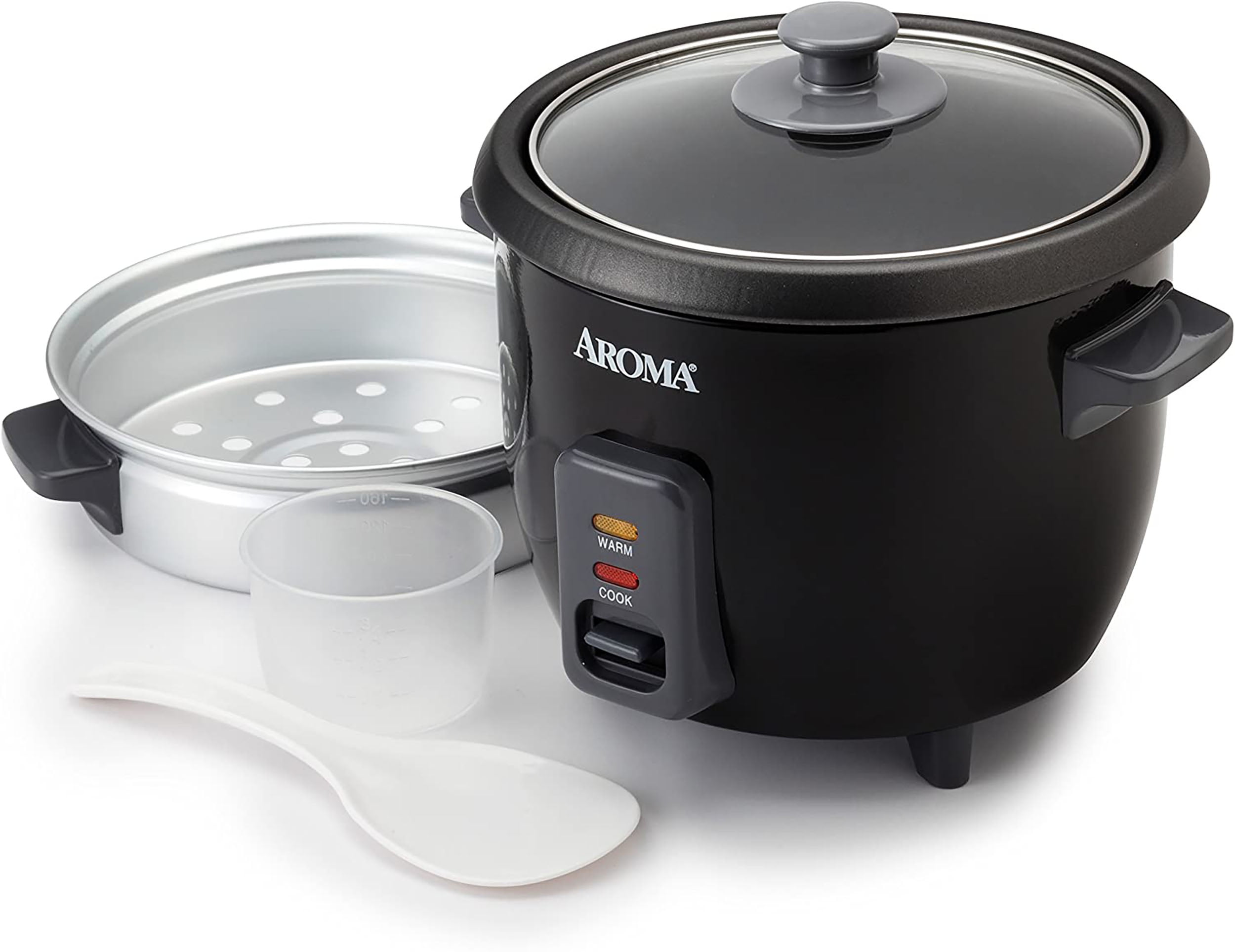 Aroma Pot-Style Rice Cooker and Food Steamer - Black/Silver, 1 ct - Pick 'n  Save
