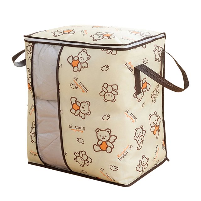 Edredón portátil binaural no tejido grueso, bolsa de almacenamiento con acabado de ropa, versión vertical