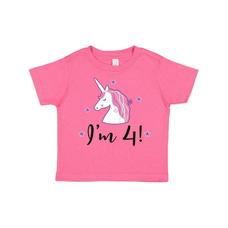 

Inktastic 4th Birthday Cute Unicorn Gift Toddler Toddler Girl T-Shirt