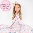 thumbnail image 4 of LollyBanks Baby Swaddle Blanket for Girls, 100% Cotton Soft and Breathable Muslin Swaddle Blanket 47 x 47 Inches, Lightweight Newborn Blankets, Baby Essentials Must Haves (Clams Flower Print), 4 of 8