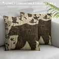 thumbnail image 3 of Qinduosi Throw Pillow Covers Set of Soft Rustic Wood Grain Brown Decorative Pillowcases Cushion Cover for for Couch Sofa Outdoor Indoor Farmhouse Home Decor, 3 of 5