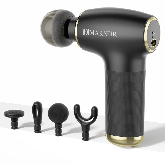 Mini Massage Gun with Brushless Motor Portable Handheld Deep Tissue Massager, Light & Palm-Size & Quiet, Black
