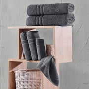 Hawmam Linen Grey Bath Towels 4-Pack - 100% Turkish Cotton, 27 x 54, Soft, Plush, Quickdry, High Absorbent, Low Lint - Towels for Bathroom, College Dorm Essentials, Spa, Gym, Airbnb - 4 Piece Set