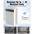 thumbnail image 2 of Homtronics 2 Pint Dehumidifier for Home, 100 oz Water Tank, Ultra-Quiet, Auto Shut-off, LED Display, 84H Timer, LED Light, Water Hose, White, 2 of 8