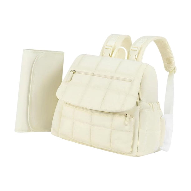 Bolso cambiador multifuncional para bebé, mochila de viaje pequeña para pañales, bolso de maternidad para mamá y papá, teléfono, biberón, pañal Beige