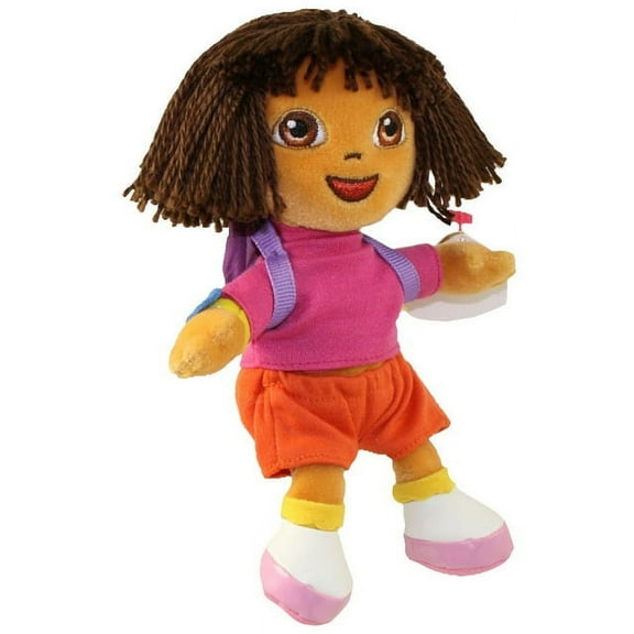 TY Beanie Baby - DORA the Explorer (Yarn Hair Version) (7.5" Plush) BONUS 1 TY RANDOM ERASER