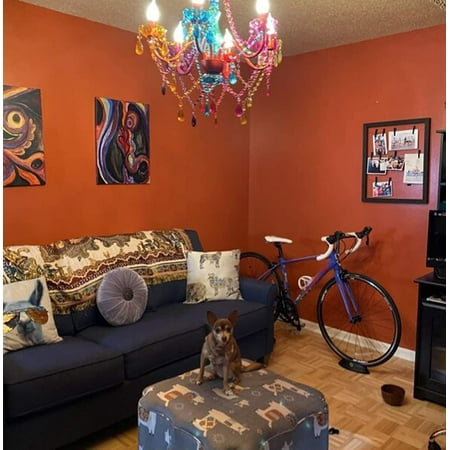 

Gypsy Color 4 Light Crystal White Hardwire Flush Mount Chandelier H17.5\u201DxW15\u201D White Metal Frame with Clear Glass Stem and Clear Acrylic Crystals & Beads That Sparkle Just L