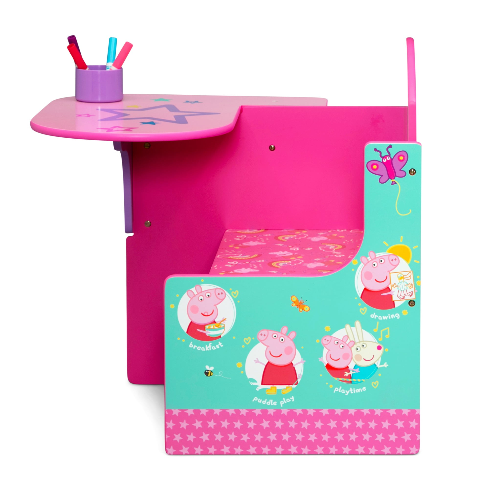 Peppa Pig Chair Desk with Storage Bin by Delta Children - Greenguard Gold Certified, Pink