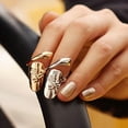 thumbnail image 3 of rygai 1 Pc Women Rhinestone Flower Dragonfly Finger Tip Nail Art Ring Jewelry-Silver, 3 of 6