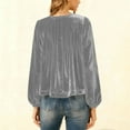 thumbnail image 4 of ShomPort T-Shirts pour Femmes Manches Longues Col Rond Extensible Slim Léger Crop Tops Confortables Couleur Unie Basiques Blouses, 4 of 8