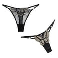 thumbnail image 2 of Shaping Underwear for Women 2 PC Women Pearl Lace Panties Thong G-String Thongs Underwear Womens Underwear Bikinis Black One Size, 2 of 3