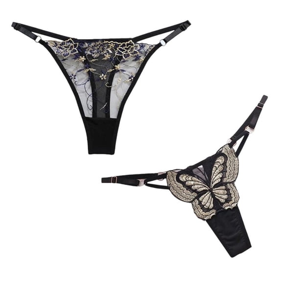 hoksml Women's Lingerie Thong Panties - Lace T-String G-String Underwear Sensual Stretch Cheeky Underwear for Women