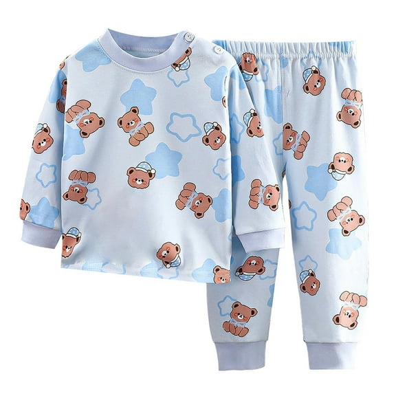 Coerni Baby Girls' Pajama Sets Toddler Kids Boys Girls Cotton Sleepwear Pajamas Kids Cute Christmas Pattern 2pcs Pjs Set