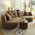 thumbnail image 4 of Modular Sectional Sofa Couches, 4 Seat Modular Sofa Cloud Couch, Deep Seat Sofa Couch Upholstered Lounge Chaise for Living Room Bedroom Apartment, Camel, 4 of 7