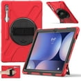 thumbnail image 2 of For Samsung Galaxy Tab S10 Ultra/S9 Ultra/S8 Ultra Case 14.6 inch SM-X920/SM-X910/SM-X900, 360 Hand Strap, Shoulder Strap, Kickstand, Rugged Drop Protection, Red, 2 of 7